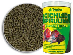 Tropical Cichlid Spirulina Medium Sticks pokarm w formie pałeczek dla średnich pielęgnic ze spiruliną 1000ml