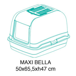 Ferplast Bella Maxi Cabrio duża kuweta kryta z filtrem węglowym i uchylnym frontem 