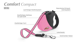 Flexi Comfort Compact Mini XS smycz automatyczna taśma 3m do 12kg