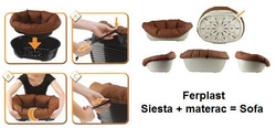 Ferplast Sofa 12 duże legowisko plastikowe z materacykiem 114cm
