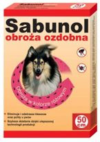 Sabunol obroża dla psa przeciw pchłom i kleszczom ozdobna różowa 50cm