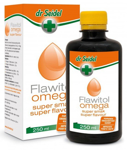 Dermapharm Flawitol Omega Super Smak poprawia smakowitość karmy 250ml