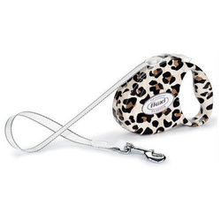 Flexi Fashion Small S Leopard smycz automatyczna taśma 3m dla psów do 12kg