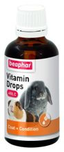 Beaphar Vitamin drops + vit.C preparat witaminowy dla gryzoni 50ml