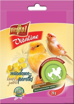 Vitapol Vitaline miodowe perełki dla kanarka 20x20g