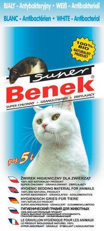 Żwirek Certech Super Benek Biały Antybakteryjny 5l