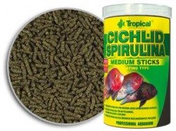 Tropical Cichlid Spirulina Medium Sticks pokarm w formie pałeczek dla średnich pielęgnic ze spiruliną 1000ml